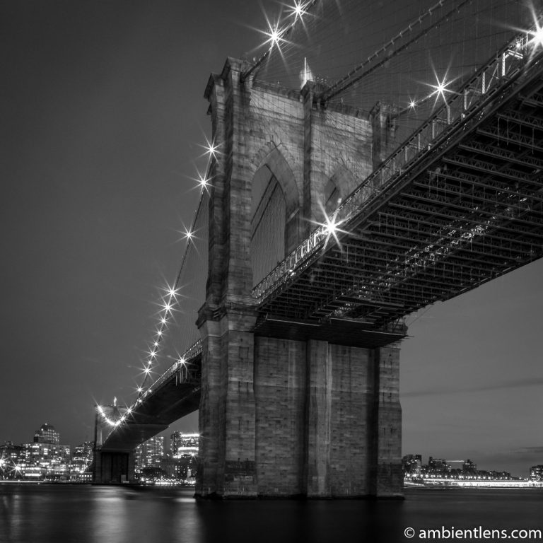 Brooklyn Bridge in Blue Light 5 (BW SQ)