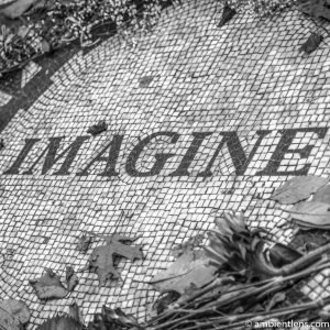 Strawberry Fields' Imagine, Central Park, New York (BW SQ)