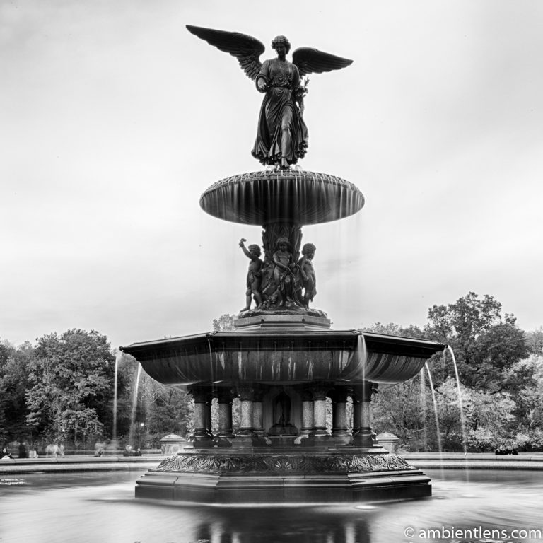 Bethesda Fountain Angel, Central Park, New York 4 (BW SQ)
