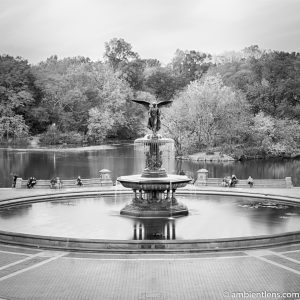 Bethesda Fountain Golden Autumn 3 (BW SQ)