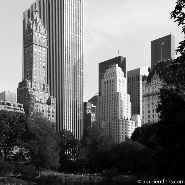 View of Buildings from South Central Park, New York 2 (BW SQ)