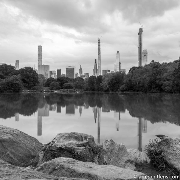 Reflection on The Lake at Central Park 8 (BW SQ)