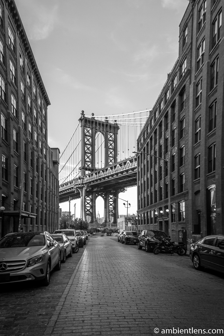 Manhattan Bridge from Washington Street, Brooklyn (BW)