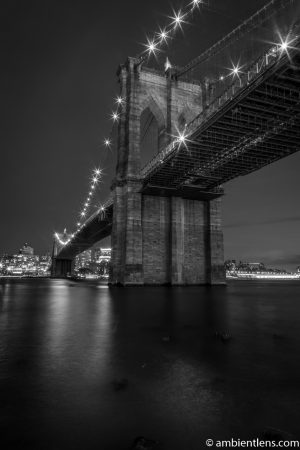 Brooklyn Bridge in Blue Light 5 (BW)