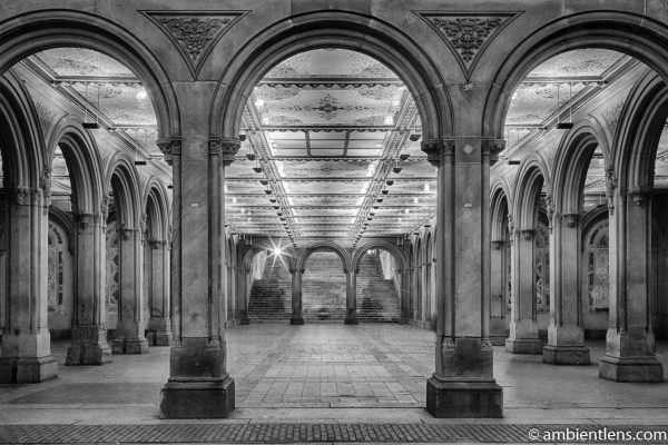 The Interior of Central Park's Bethesda Terrace 1 (BW)