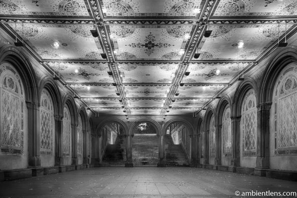 The Interior of Central Park's Bethesda Terrace 2 (BW)