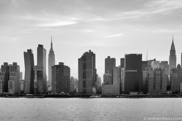 Midtown Manhattan and the East River at Sunset 7 (BW)