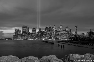 September 11 Twin Lights in Lower Manhattan, New York 4 (BW)