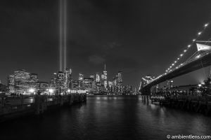 September 11 Twin Lights in Lower Manhattan, New York 1 (BW)
