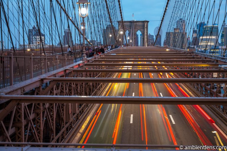 Cars on the Brooklyn Bridge at Night 5