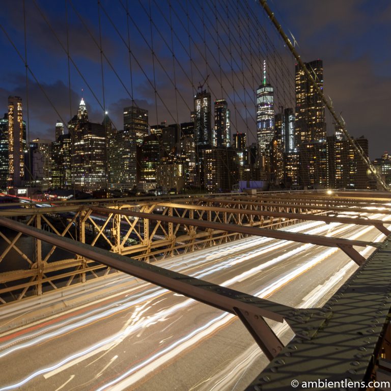 Cars on the Brooklyn Bridge at Night 2 (SQ)