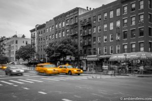 Yellow Cabs in the East Village, New York