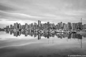 Reflection of Downtown Vancouver 1 (BW)