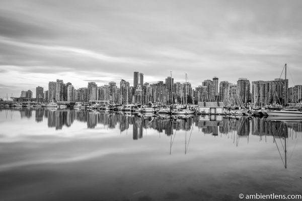 Reflection of Downtown Vancouver 1 (BW)