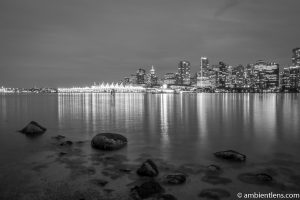 Downtown Vancouver at Night 2 (BW)