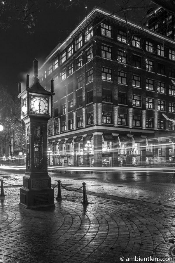 Gastown Steam Clock, Vancouver, BC (BW)