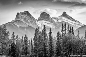 Three Sisters, Canmore, Alberta (BW)