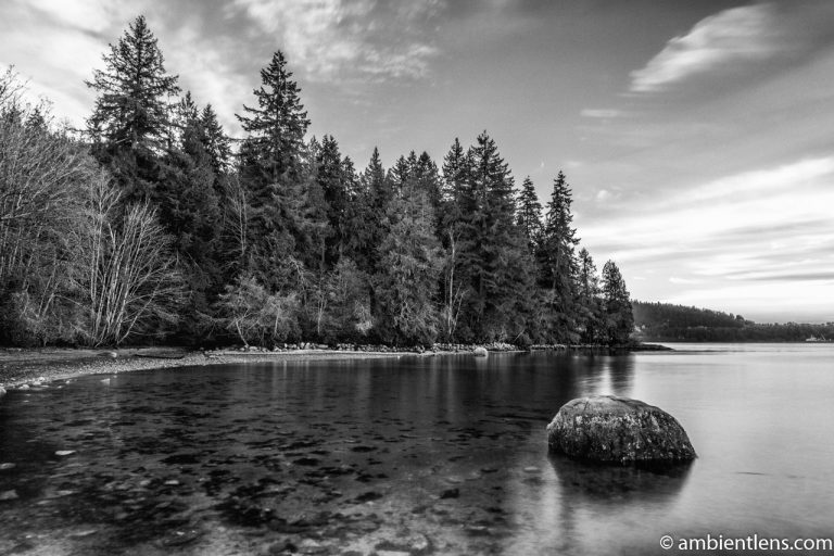 The Beach at Belcarra Regional Park, Anmore, BC 4 (BW)