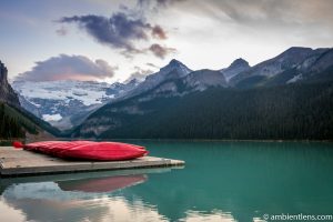 Canoes at Lake Louise, Banff, Alberta 1
